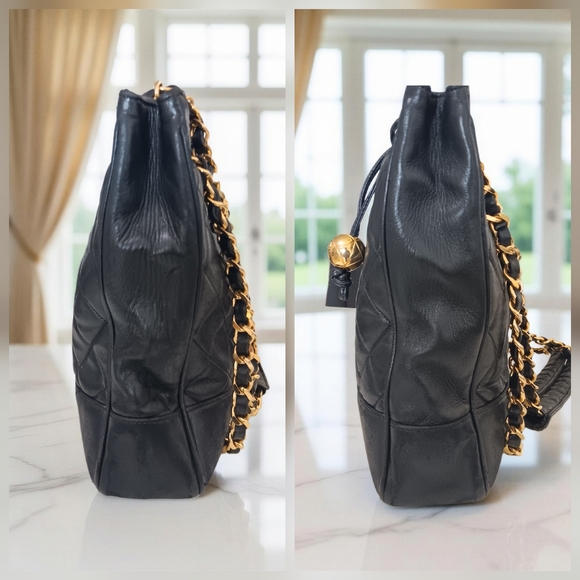 Chanel Vintage Quilted Lambskin Tote Bag 24K Gold Plated Hardware France ✨ COA - Picture 7 of 17